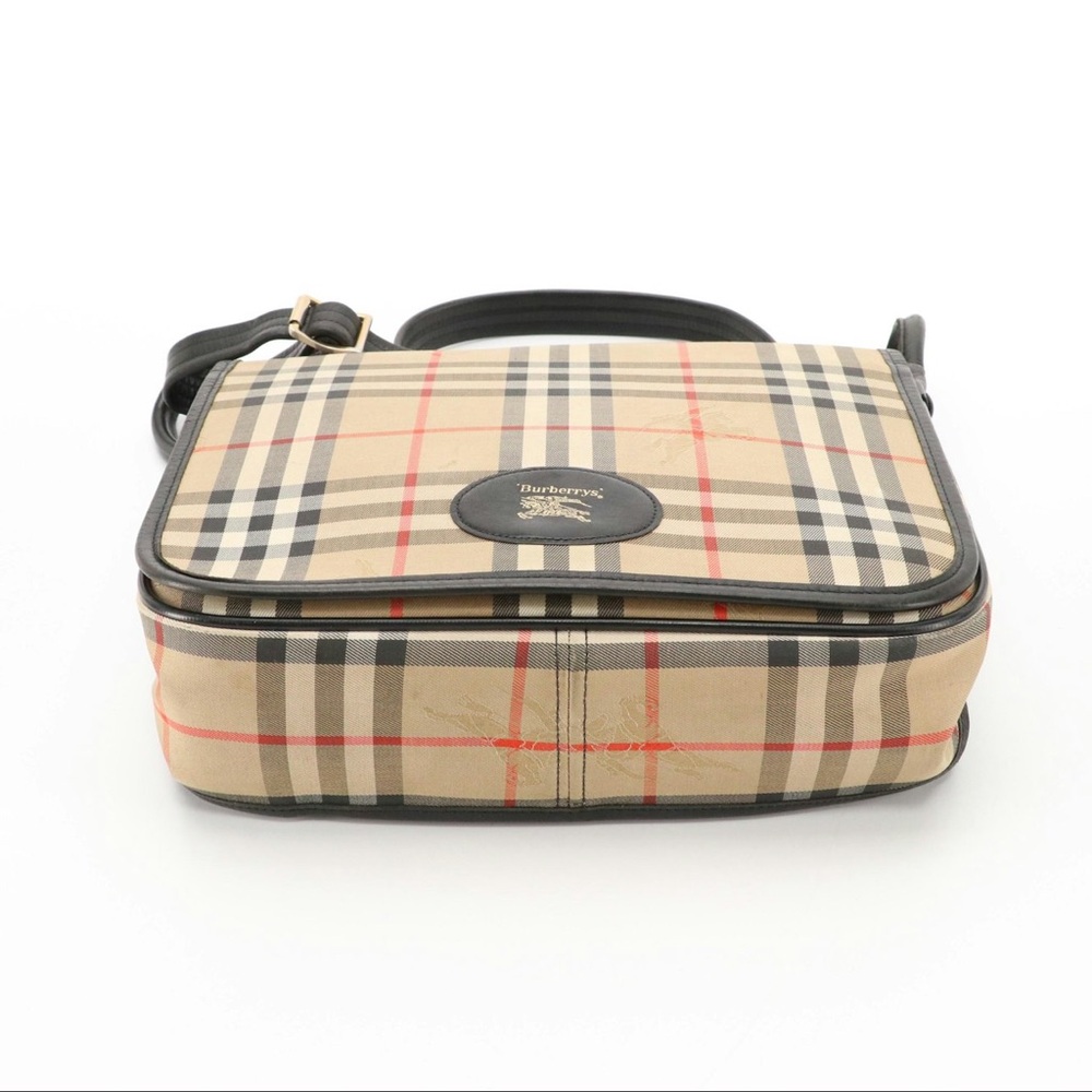 Burberry Tan and Black Messenger Bag with Iconic Check Pattern - Picture 4 of 9